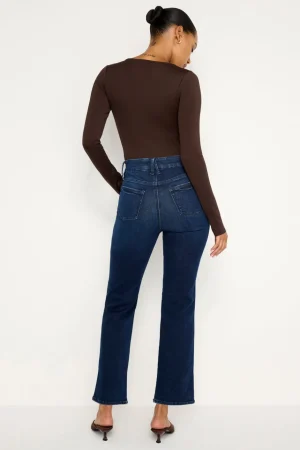Good American Straight | High-Rise<ALWAYS FITS GOOD CURVE STRAIGHT JEANS Indigo707