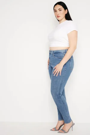 Good American Skinny | Mid-Rise<ALWAYS FITS GOOD LEGS SKINNY JEANS Denethicblue06