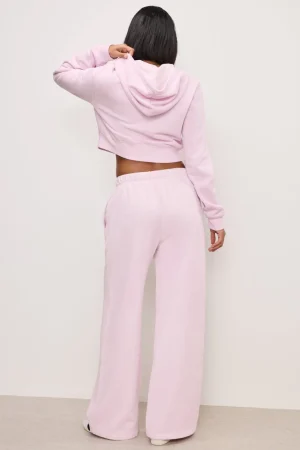 Good American Pants | Sweats<BRUSHED FLEECE WIDE LEG SWEATPANTS Washed cotton candy pink001