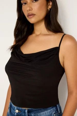 Good American Tops<CHIFFON COWL CAMISOLE Black001
