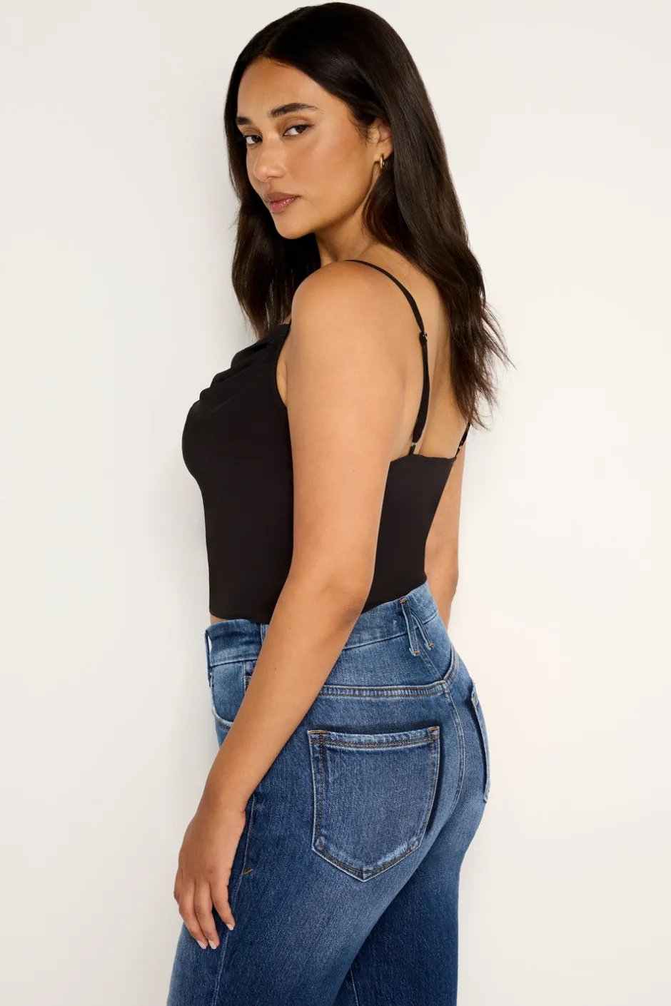 Good American Tops<CHIFFON COWL CAMISOLE Black001
