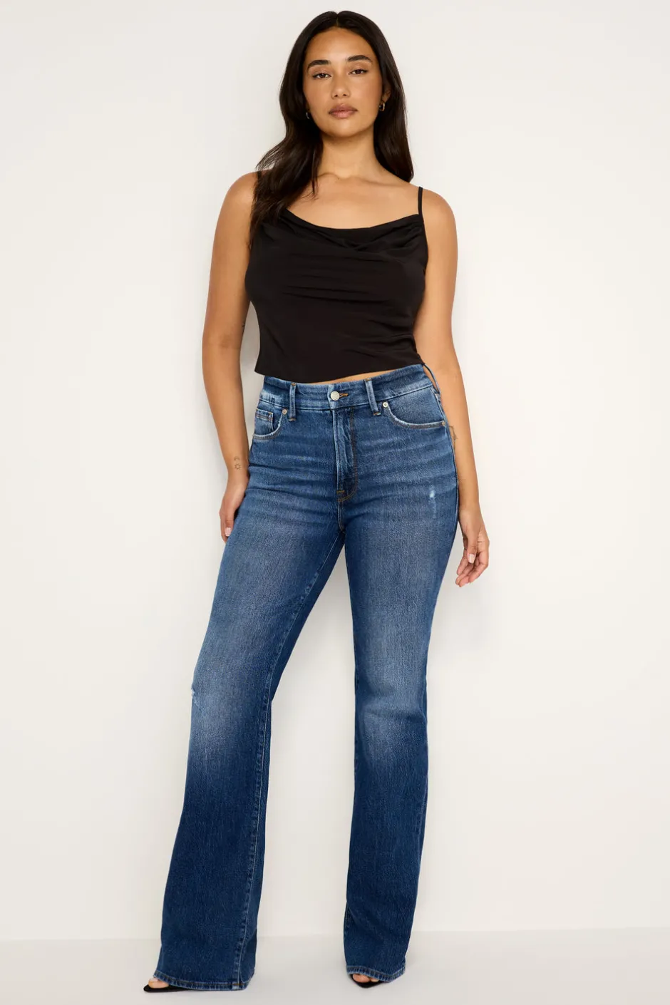 Good American Tops<CHIFFON COWL CAMISOLE Black001