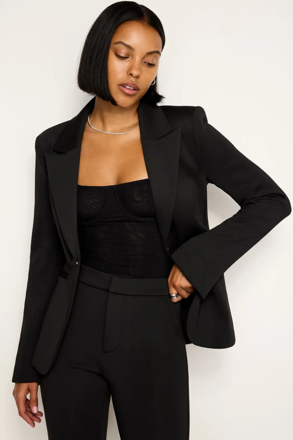 Good American Outerwear | Blazers<CLASSIC SCULPTED BLAZER Black001