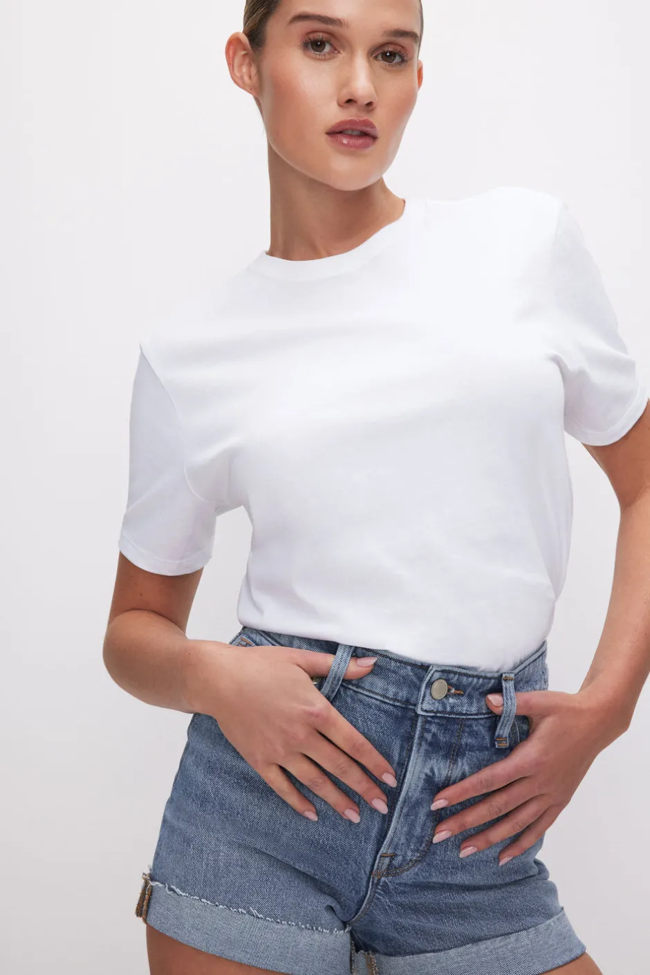 Good American Tops | Tees & Tanks<COTTON CLASSIC TEE White001