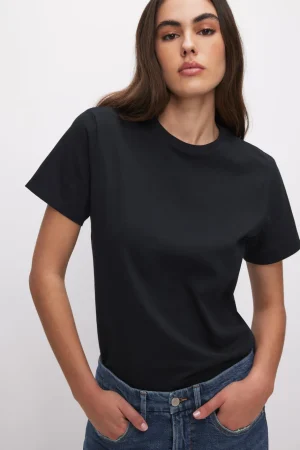 Good American Tops | Tees & Tanks<COTTON CLASSIC TEE Black001