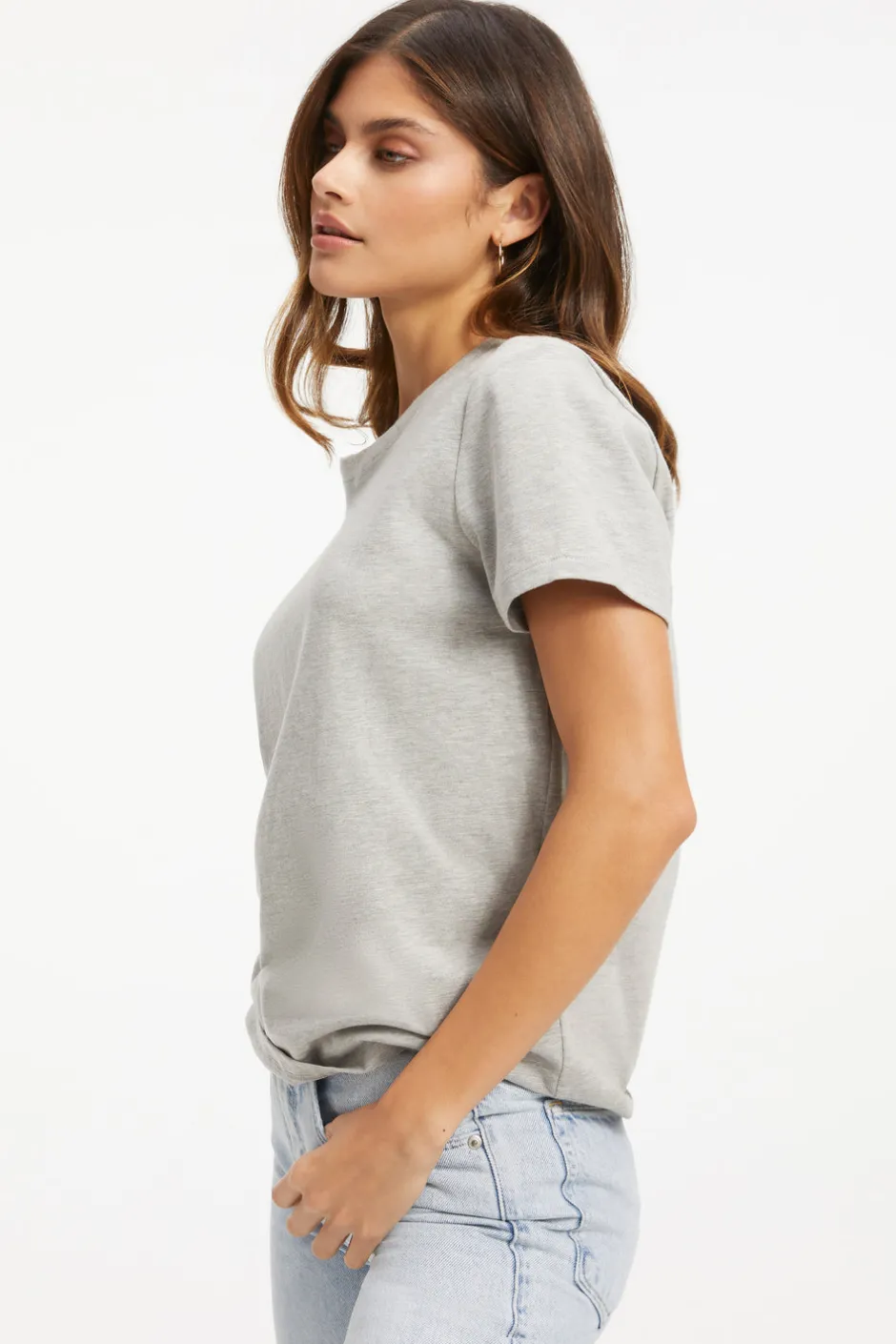 Good American Tops | Tees & Tanks<COTTON CLASSIC TEE Heather grey001
