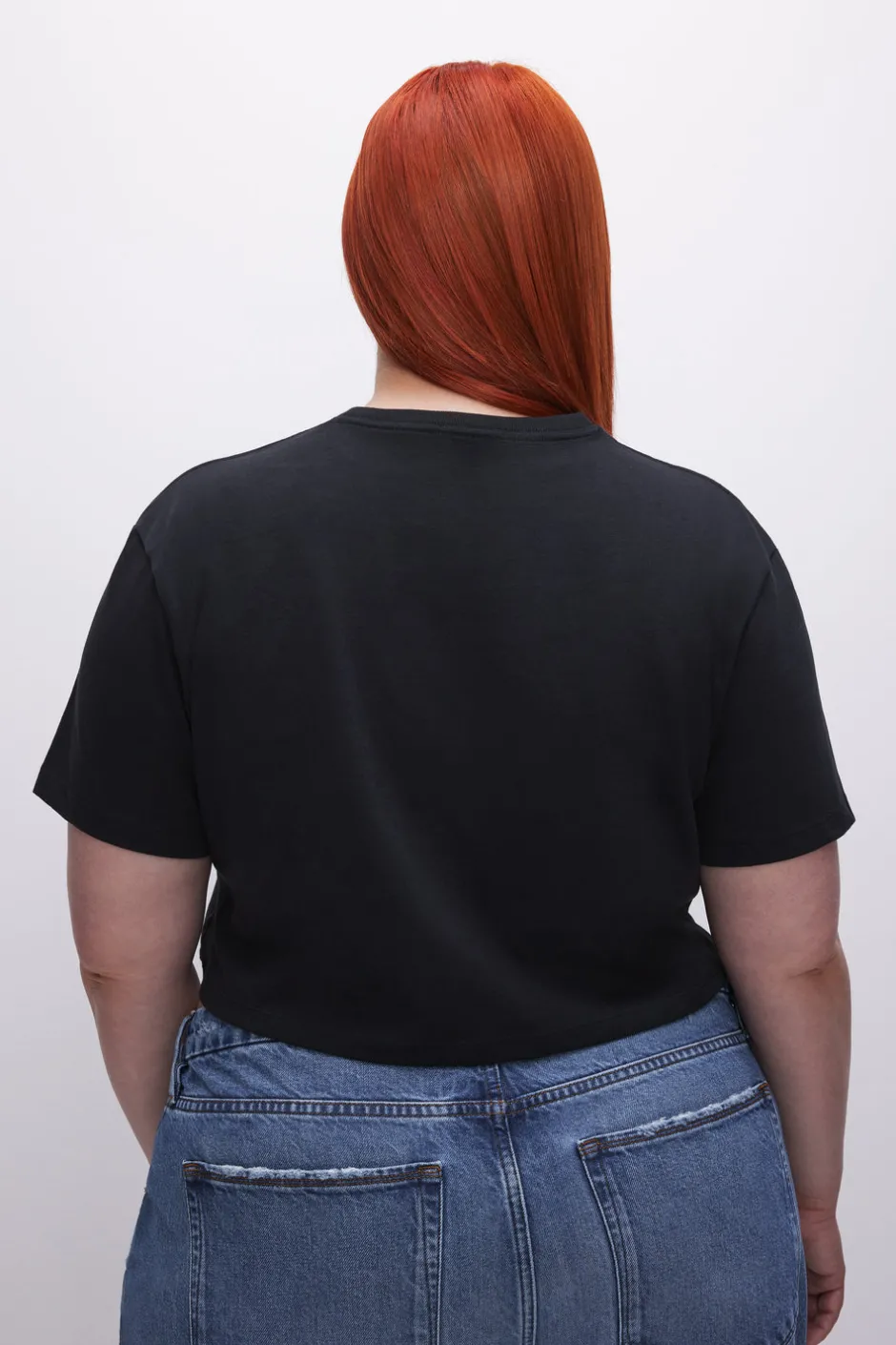 Good American Tops | Tees & Tanks<COTTON CROPPED TEE Black001