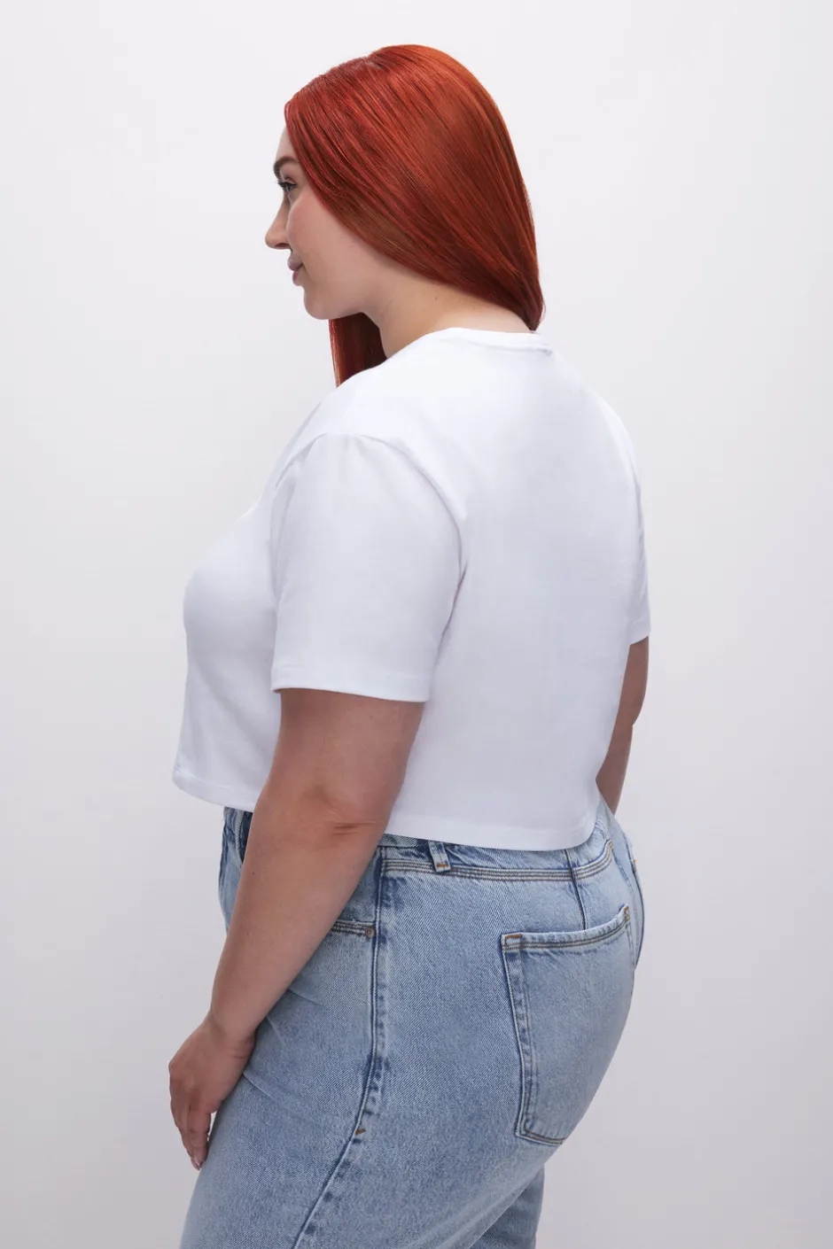 Good American Tops | Tees & Tanks<COTTON CROPPED TEE White001