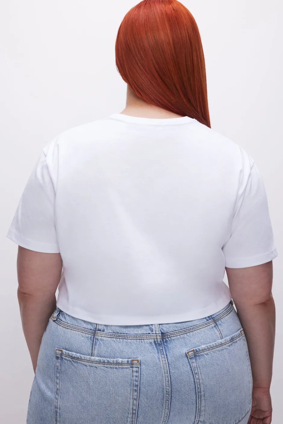 Good American Tops | Tees & Tanks<COTTON CROPPED TEE White001
