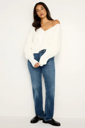 Good American Sweaters<COZY DEEP V SWEATER Ivory001