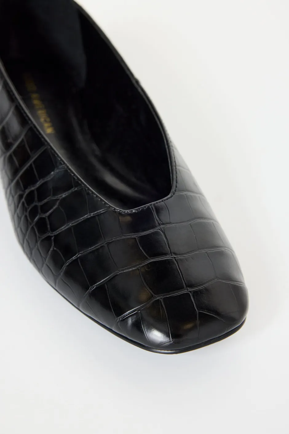 Good American Shoes<CROCODILE BALLET FLATS Black001