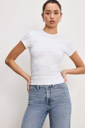Good American Tops | Tees & Tanks<CRYSTAL BABY TEE White001