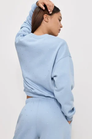 Good American Sweaters | Sweats<CRYSTAL CREWNECK SWEATSHIRT Winter sky001