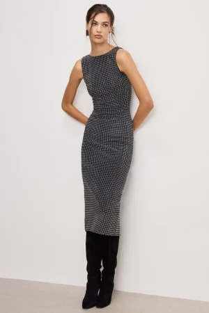 Good American Dresses<CRYSTAL MIDI DRESS Black001