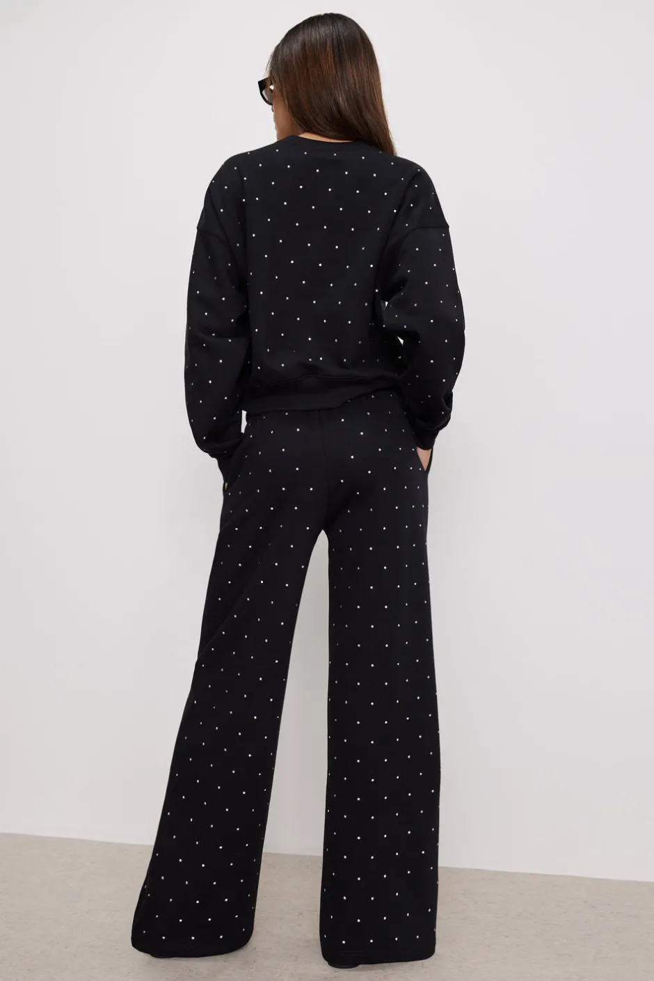 Good American Pants | Sweats<CRYSTAL WIDE LEG SWEATPANTS Black001