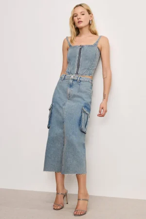 Good American Shorts & Skirts<DENIM CARGO SKIRT Indigo762