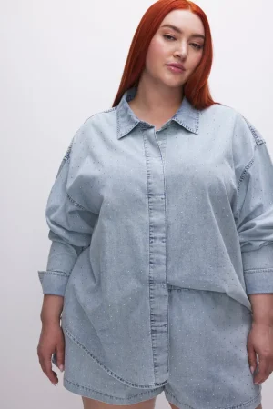 Good American Tops<DENIM DIAMOND SHIRT Indigo499