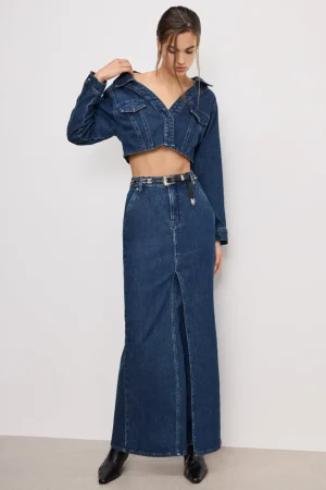 Good American Shorts & Skirts<DENIM MAXI SKIRT Indigo724