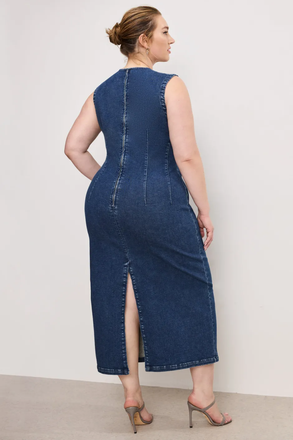 Good American Dresses<DENIM MIDI DRESS Indigo724