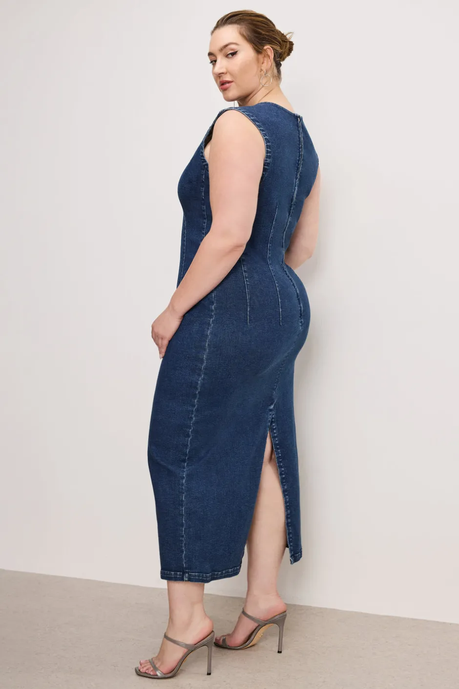 Good American Dresses<DENIM MIDI DRESS Indigo724