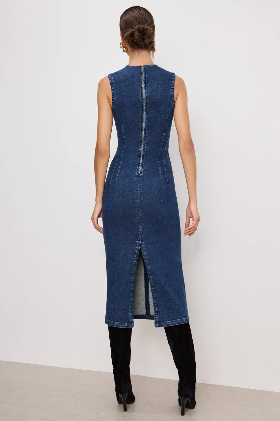 Good American Dresses<DENIM MIDI DRESS Indigo724