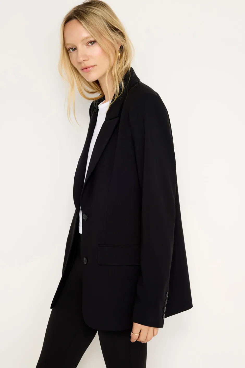 Good American Outerwear | Blazers<ESSENTIAL SUITING OVERSIZED BLAZER Black001