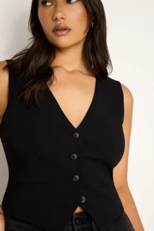 Good American Tops<ESSENTIAL SUITING VEST Black001