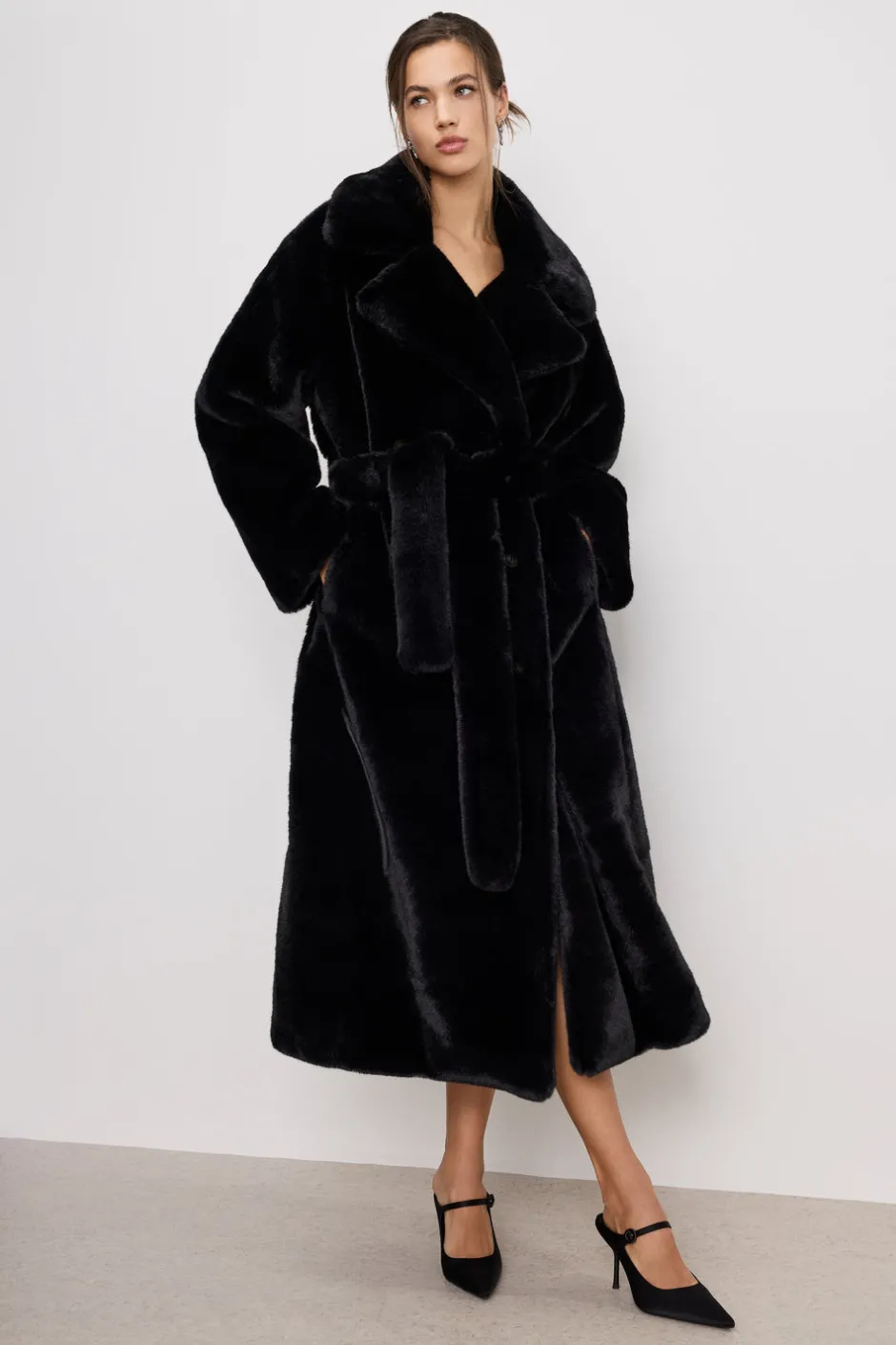 Good American Outerwear<FAUX FUR COAT Black001