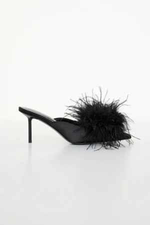 Good American Shoes<FEATHER MULE Black001
