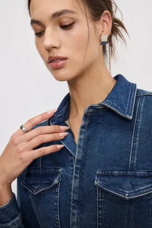 Good American Dresses<FIT FOR SUCCESS LONG SLEEVE MIDI DRESS Indigo724
