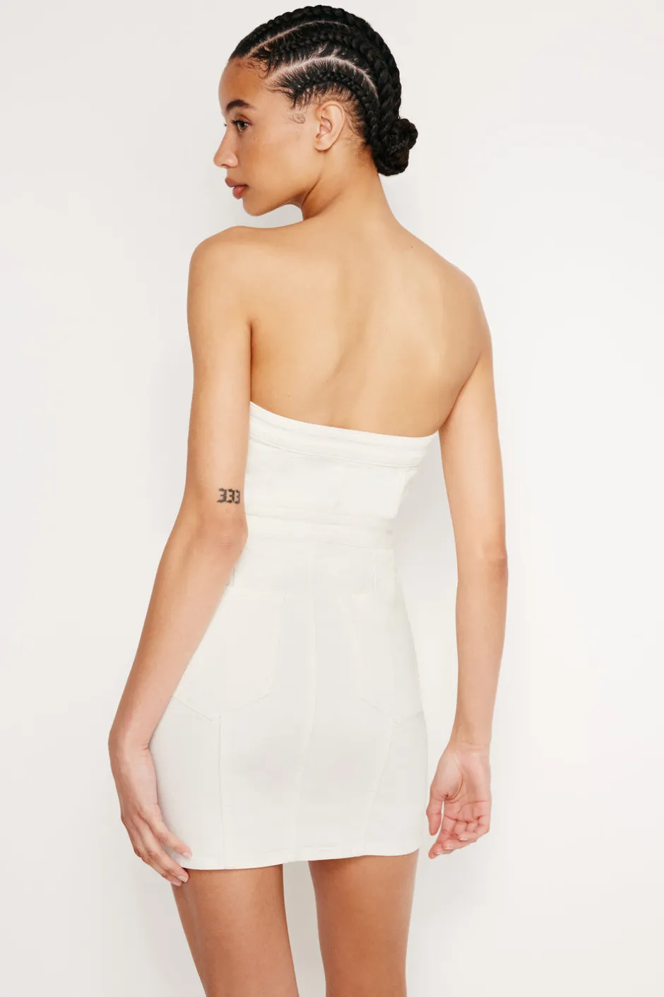 Good American Dresses<FIT FOR SUCCESS MINI TUBE DRESS Cloud white001