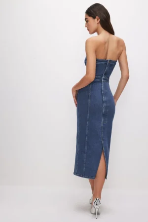 Good American Dresses<FIT FOR SUCCESS TUBE MIDI DRESS Indigo594