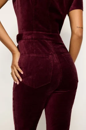 Good American Bootcut & Flare | Jumpsuits<FIT FOR SUCCESS VELVET BOOTCUT JUMPSUIT Oxblood002