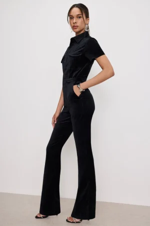 Good American Bootcut & Flare | Jumpsuits<FIT FOR SUCCESS VELVET BOOTCUT JUMPSUIT Black001