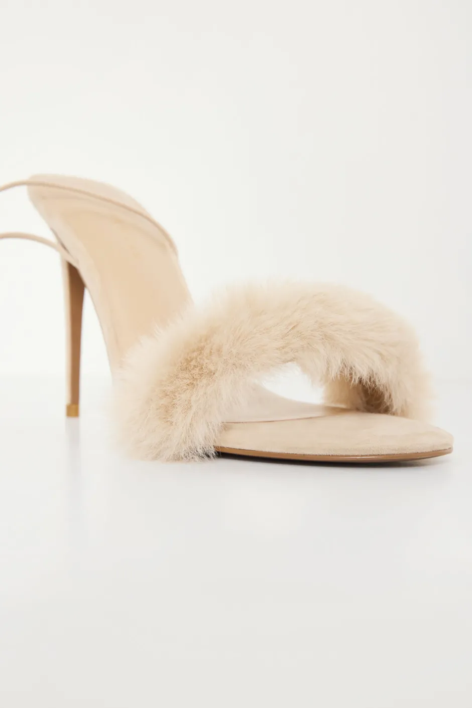 Good American Shoes<FUR WRAP HEELS Champagne005