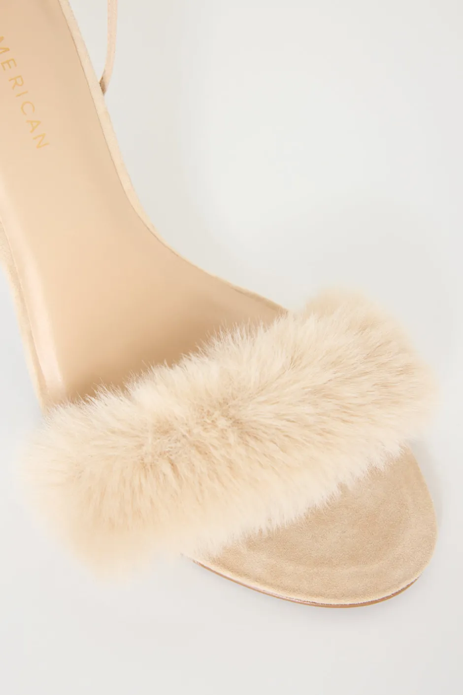 Good American Shoes<FUR WRAP HEELS Champagne005