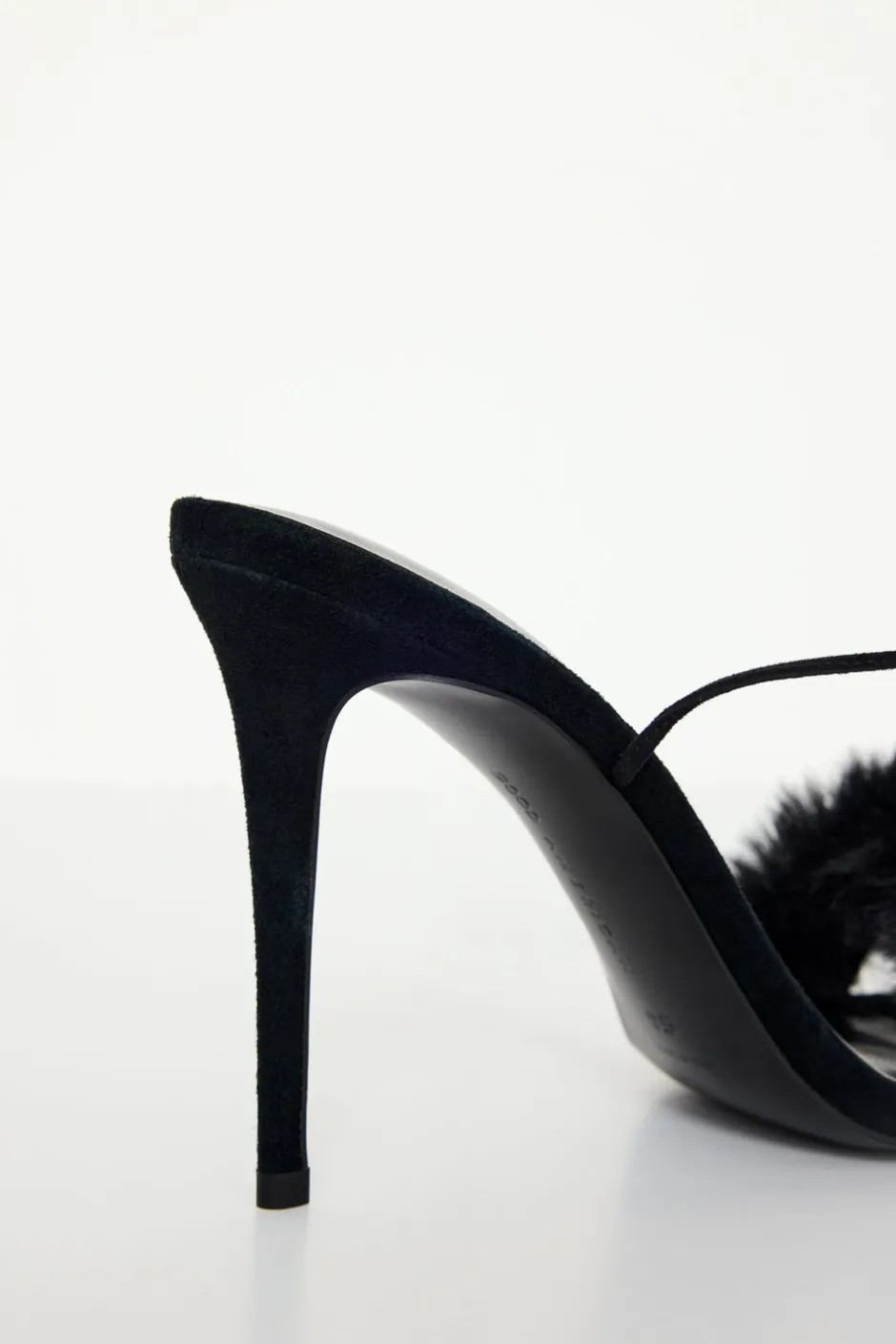 Good American Shoes<FUR WRAP HEELS Black001