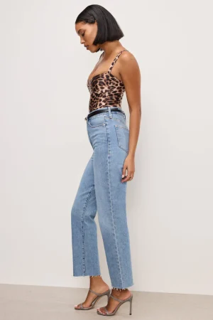 Good American Straight | High-Rise<GOOD BOY STRAIGHT CROPPED JEANS Indigo766