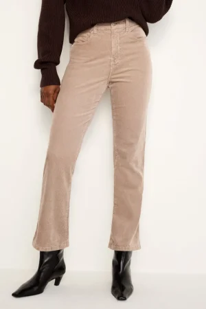 Good American Straight<GOOD CURVE STRAIGHT CORDUROY PANTS Flax001