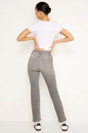 Good American Straight<GOOD CURVE STRAIGHT LIGHT COMPRESSION JEANS Black336
