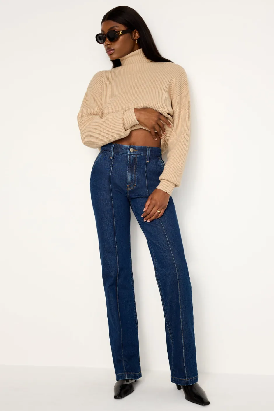 Good American Straight<GOOD DENIM TROUSERS Indigo758
