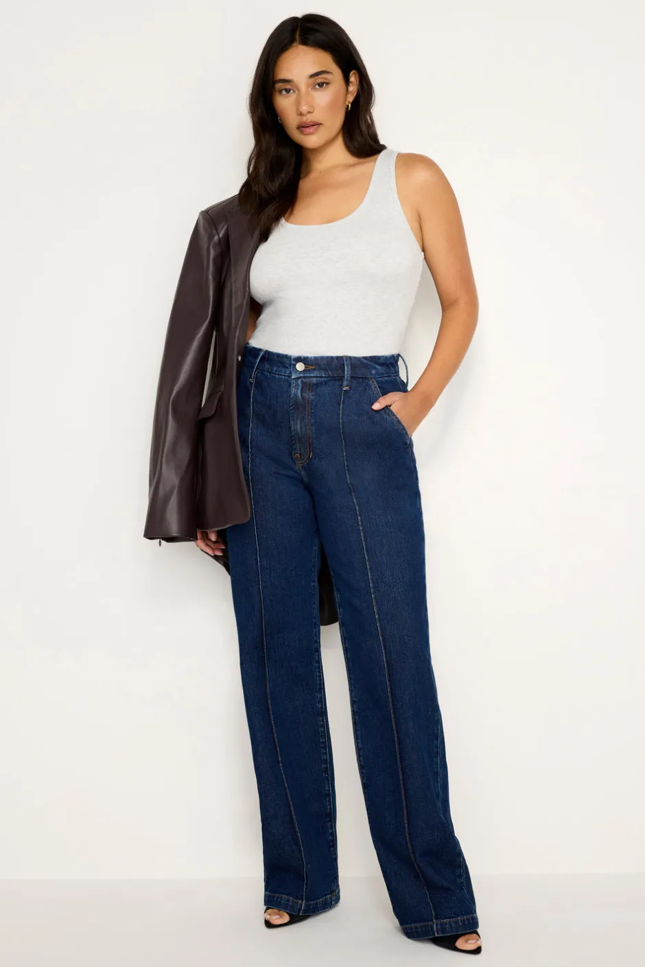 Good American Straight<GOOD DENIM TROUSERS Indigo758