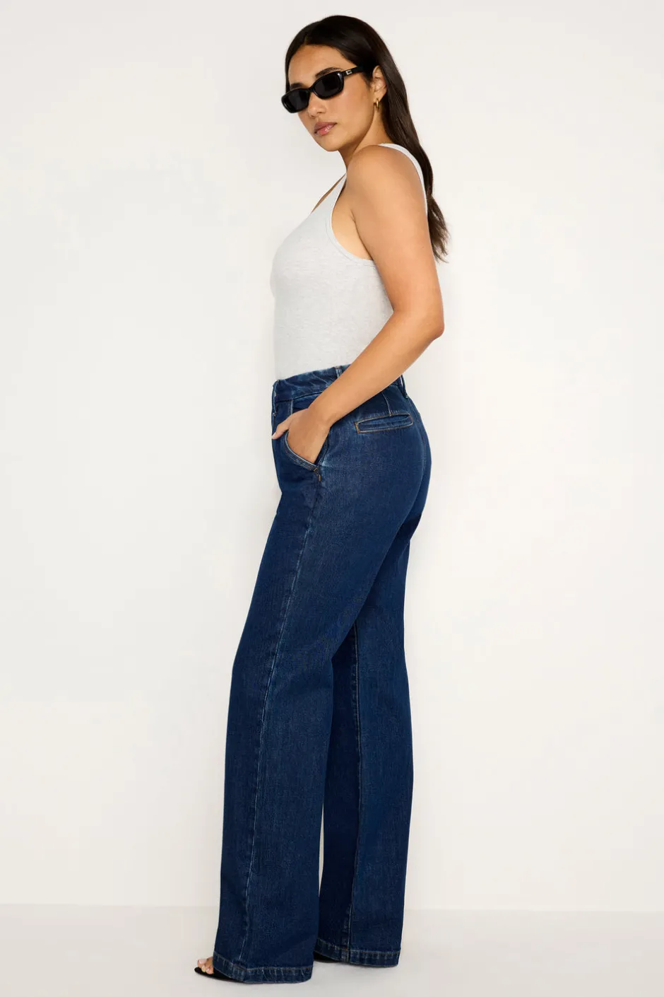 Good American Straight<GOOD DENIM TROUSERS Indigo758