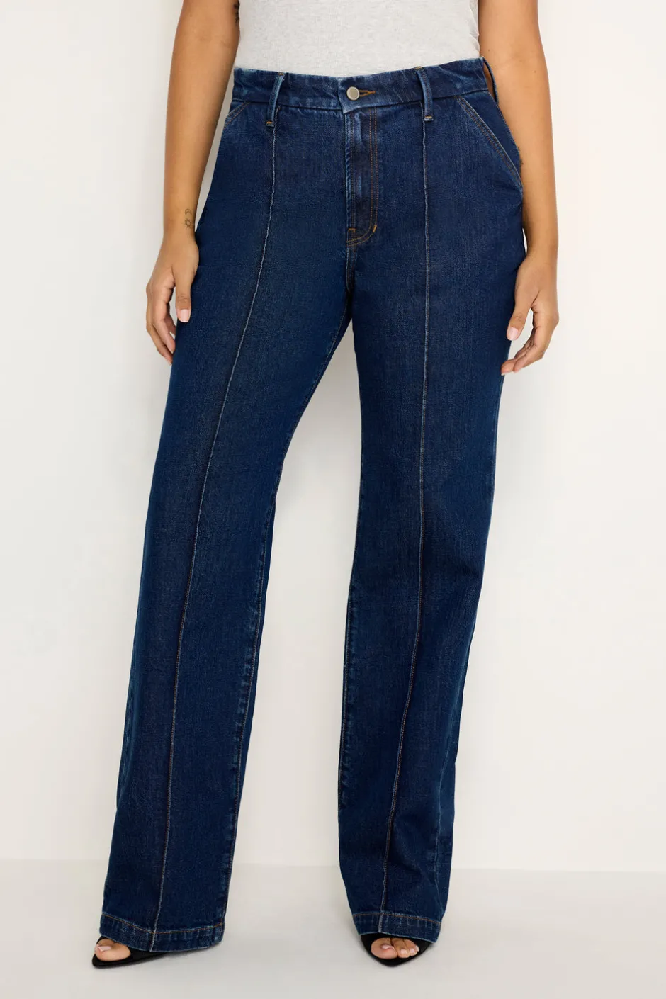 Good American Straight<GOOD DENIM TROUSERS Indigo758