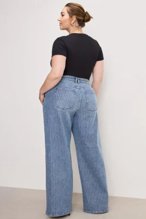 Good American Relaxed | Wide Leg<GOOD EASE RELAXED DIAMOND JEANS Indigo728