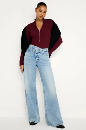 Good American Relaxed | Mid-Rise<GOOD EASE RELAXED JEANS Indigo712