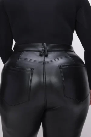 Good American Pants<GOOD ICON FAUX LEATHER PANTS Black001
