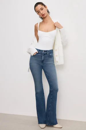 Good American Straight | Bootcut & Flare<GOOD LEGS FLARE JEANS Indigo745