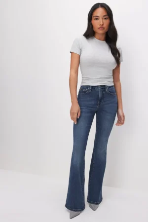 Good American Bootcut & Flare | Jeans<GOOD PETITE FLARE JEANS Blue004