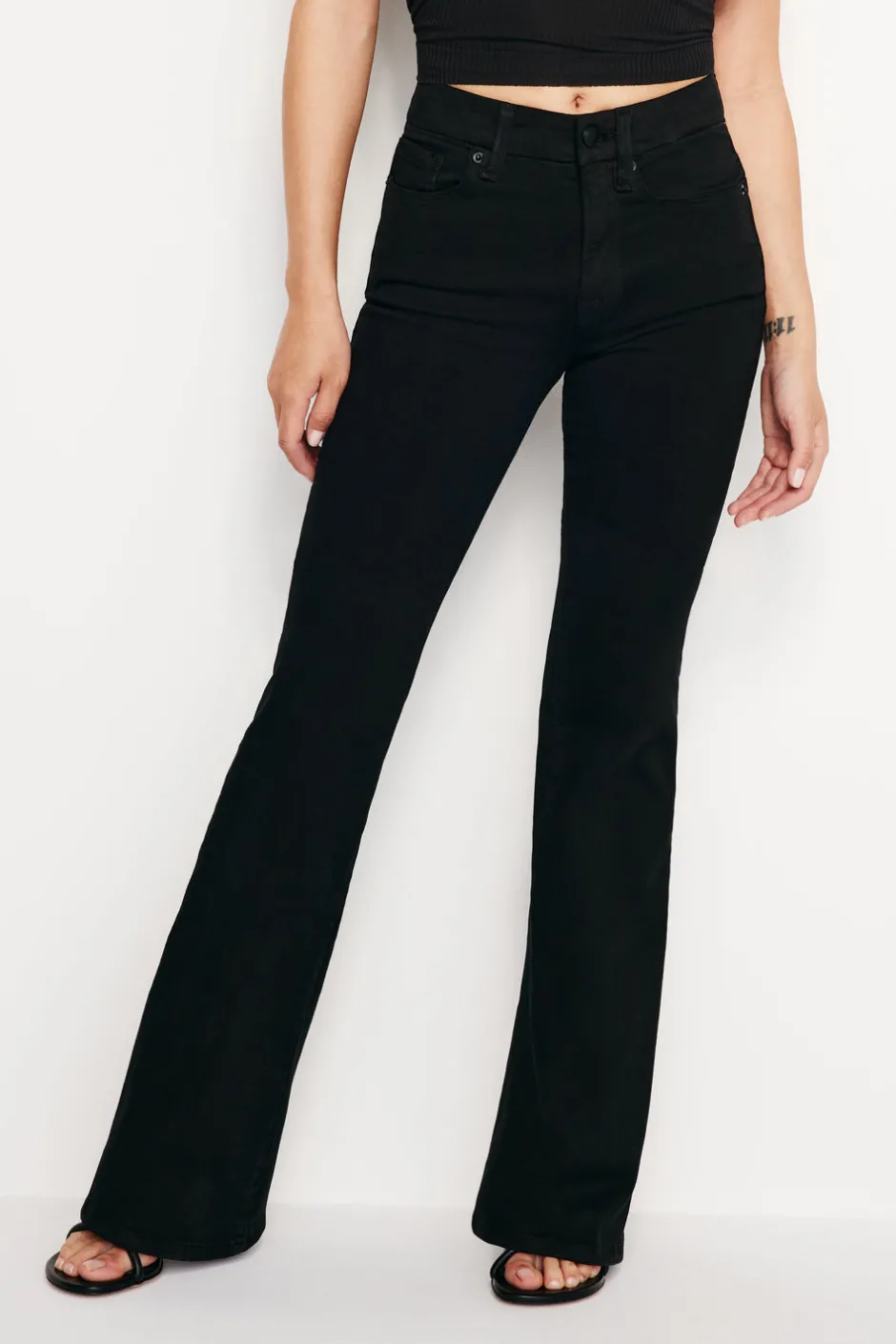 Good American Bootcut & Flare | Jeans<GOOD PETITE FLARE Black001